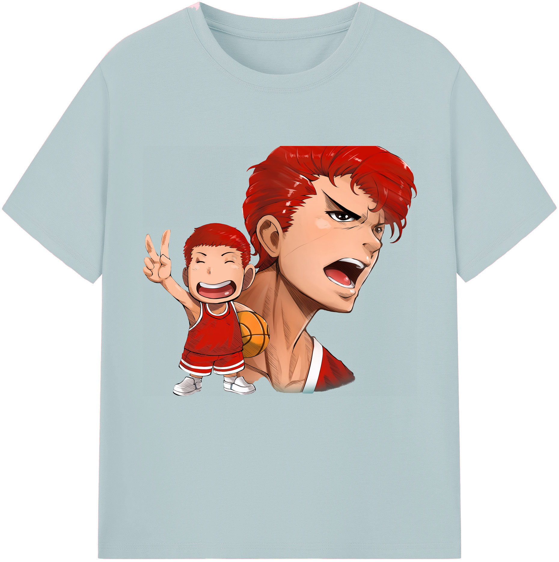SLAM DUNK／スラムダンク 綿100％半袖Tシャツ（フロントプリント）